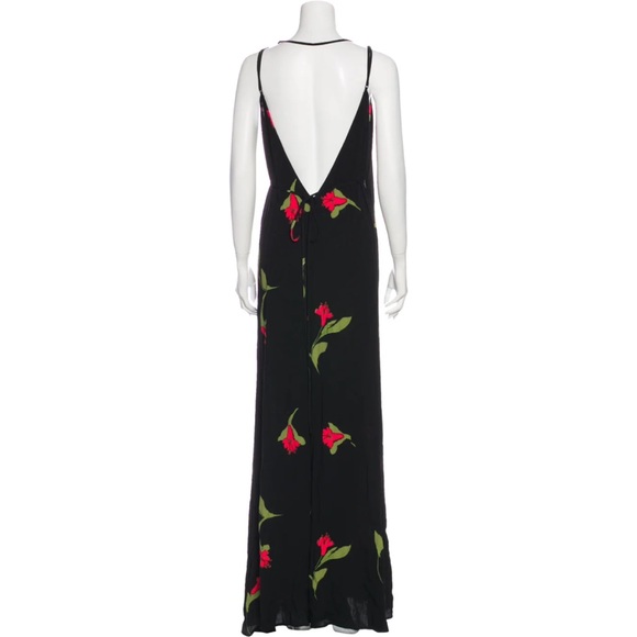 Reformation Seine Wrap Dress Black Floral - Picture 7 of 15